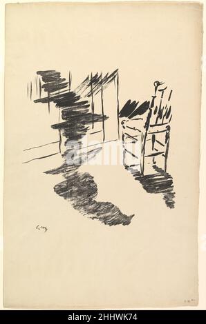 L'ombra che si trova galleggiante sul pavimento. Illustrazione al Raven di Edgar Allan PoE 1875 Edouard Manet francese. L'ombra che si trova galleggiante sul pavimento. Illustrazione al Raven di Edgar Allan PoE 336396 Foto Stock