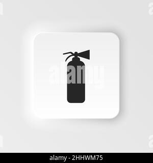 Estintore pneumatico icona stile cartone animato. Icona impianto antincendio pneumatico a silhouette singola del grande set dei Vigili del fuoco. Bruciare, estintore Illustrazione Vettoriale