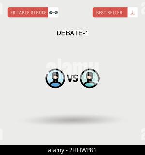 Dibattito-1 semplice icona vettoriale. Illustrazione Vettoriale
