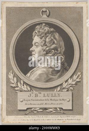 Ritratto di Jean-Baptiste Lully 1770 Augustin de Saint-Aubin Francese. Ritratto di Jean-Baptiste Lully 423540 Foto Stock