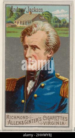Andrew Jackson, della serie dei grandi generali (N15) per Allen & Ginter Cigarettes Brands 1888 Allen & Ginter American Trade cards della serie dei grandi generali (N15), rilasciato nel 1888 in un set di 50 carte per promuovere le sigarette a marchio Allen & Ginter. Andrew Jackson, della serie dei grandi generali (N15) per Allen & Ginter Cigarettes Brands 408194 Foto Stock