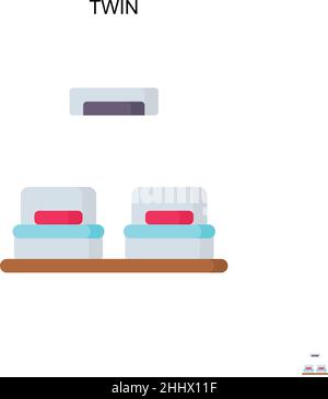 Icona vettore semplice Twin. Modello di disegno del simbolo di illustrazione per l'elemento dell'interfaccia utente mobile Web. Illustrazione Vettoriale