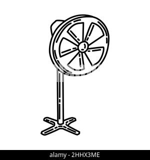 Ventola in piedi parte di Electronic for Home Device disegno a mano icona Set Vector. Illustrazione Vettoriale
