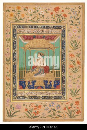 Ritratto di Shah Jahan sul Trono di Peacock 19th secolo. Ritratto di Shah Jahan sul Trono Peacock 446587 Foto Stock