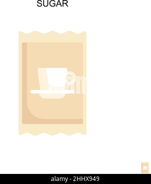 Icona vettore zucchero semplice. Modello di disegno del simbolo di illustrazione per l'elemento dell'interfaccia utente mobile Web. Illustrazione Vettoriale
