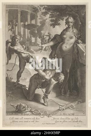 Venere e Cupido Bind Mercurio 1597–1637 Lucas Kilian Tedesco. Venere e Cupido Bind Mercurio 654691 Foto Stock