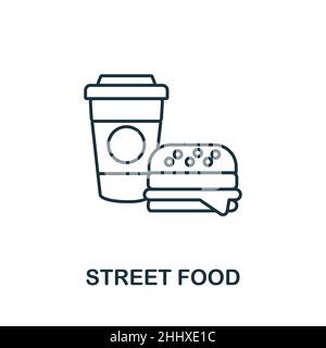 Icona Street Food. Elemento di linea dalla collezione Big City LIFE. Lineare Street Food icona segno per il web design, infografica e altro ancora. Illustrazione Vettoriale