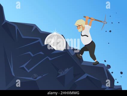 Ethereum Cryptocurrency Coins Mining Concept Illustrazione Vettoriale