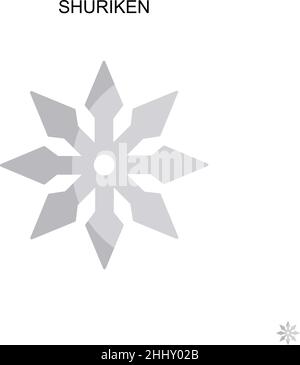 Icona vettore semplice Shuriken. Modello di disegno del simbolo di illustrazione per l'elemento dell'interfaccia utente mobile Web. Illustrazione Vettoriale