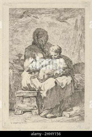 Madre e Bambino 18th secolo Jacques Francois Amand francese. Madre e Bambino 385404 Foto Stock