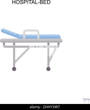 Icona vettore semplice letto-ospedale. Modello di disegno del simbolo di illustrazione per l'elemento dell'interfaccia utente mobile Web. Illustrazione Vettoriale