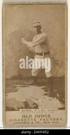 Charles Frederick 'Silver' King, Pitcher, St. Louis Browns, della serie Old Judge (N172) per le sigarette Old Judge 1888 emesse da Goodwin & Company la serie 'Old Judge' di carte da baseball (N172) è stata emessa da Goodwin & Company dal 1887 al 1890 per promuovere le sigarette Old Judge. Charles Frederick 'Silver' King, Pitcher, St. Louis Browns, della serie Old Judge (N172) per le sigarette Old Judge 403821 Foto Stock