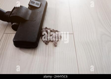 Pulizia professionale del pavimento in casa Foto Stock