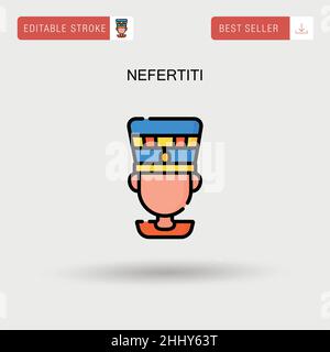 Icona vettore semplice Nefertiti. Illustrazione Vettoriale