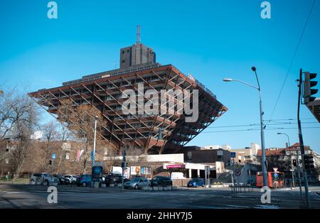 Bratislava, Slovacchia. 24th Jan 2022. La costruzione della radio slovacca 'lovenský rozhlas'. Credit: Marijan Murat/dpa/Alamy Live News Foto Stock