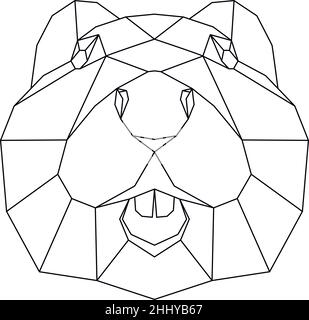 Forma astratta poligonale del castoro che è il simbolo nazionale animale ufficiale del Canada. Art. Clip modificabile Illustrazione Vettoriale