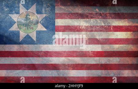 Vista dall'alto del Vermont 1837 1923 , bandiera degli Stati Uniti, senza bandiera. Layout del progetto del piano sfondo dell'indicatore Foto Stock