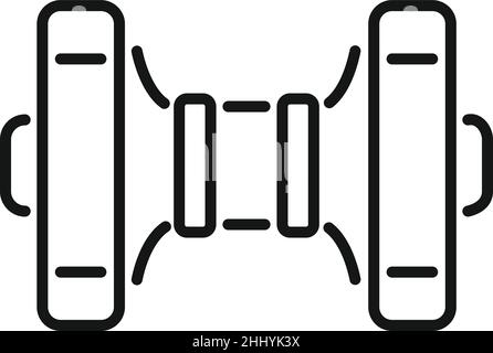 Vettore contorno icona mozzo posteriore bici. Riparare il meccanico. Negozio di assistenza Illustrazione Vettoriale