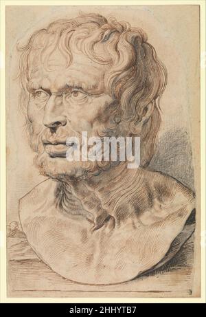 Busto di pseudo-Seneca 1600–1626 Peter Paul Rubens il fiammingo Rubens fu profondamente impegnato con l'antichità classica e il Rinascimento italiano - soggetti con cui acquisì una profonda familiarità durante un soggiorno in Italia dal 1600 al 1608. Il maestro fiammingo ha prodotto numerose copie tratte dopo opere rinascimentali e antiche. Nel suo trattato, De Imitatione Statuarum (sull'imitazione delle statue) Rubens sostiene una profonda conoscenza e un'imitazione selettiva della scultura antica. Ha anche accumulato un'importante collezione di antichi busti di ritratti. Tra questi è un celebre ritratto romano che poi si credeva Foto Stock