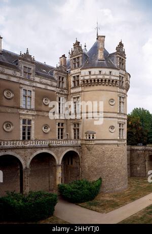 Le Lude, Schloß, Südseite Foto Stock