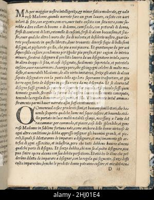 Articolo di recami, pagina 26 (recto) 1530 Giovanni Antonio Tagliente italiano scritto da Giovanni Antonio Tagliente, italiano, Venezia ca. 1465-1527 Venezia, edito da Giovanantonio e i fratelli da Sabbio Venezia. Osservazioni conclusive (continua) con lettere iniziali più grandi e in grassetto all'inizio di ogni nuova sezione. Pagina 26 (recto) 357722 Foto Stock