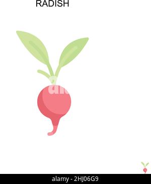 Icona vettore semplice RADISH. Modello di disegno del simbolo di illustrazione per l'elemento dell'interfaccia utente mobile Web. Illustrazione Vettoriale