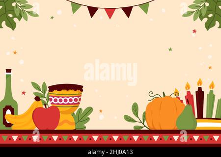 Illustrazione vettoriale dello sfondo kwanzaa piatta. Illustrazione Vettoriale