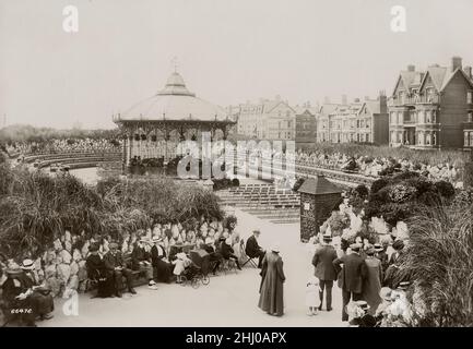 Fotografia d'epoca, fine 19th, inizio 20th secolo, vista del Bandstand 1913, St Anne's on Sea, Lancashire Foto Stock