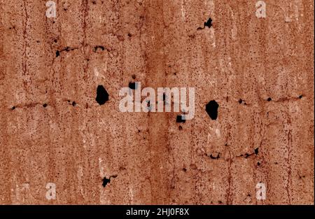 Rotto vecchio foglio di metallo ondulato con ruggine per sfondo texture Foto Stock