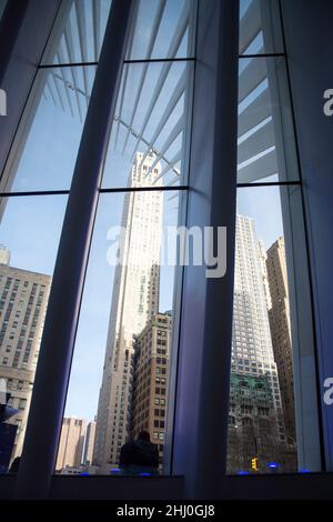 L'Oculus, spektakuläres Gebäude beim One World Trade Center Foto Stock