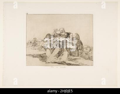 Targa 42 da 'i disastri della guerra' (Los Desastres de la Guerra): 'Tutto è topsy-turvey.'(Todo va revuelto.) 1810 (pubblicato nel 1863) Goya (Francisco de Goya y Lucientes) Spagnolo. Piastra 42 da 'i disastri della guerra' (Los Desastres de la Guerra): 'Tutto è topsy-turvey.' (Todo va revuelto.). Goya (Francisco de Goya y Lucientes) (spagnolo, Fuendetodos 1746–1828 Bordeaux). 1810 (pubblicato il 1863). Incisione, burin. Stampa Foto Stock