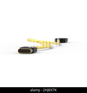 3D rendering DELL'ICONA del cavo USB isolato con sfondo chiaro Foto Stock