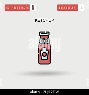 Ketchup semplice vettore icona. Illustrazione Vettoriale