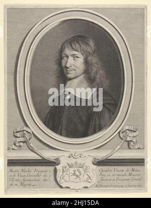 Nicolas Fouquet 1661 Robert Nanteuil Francese. Nicolas Fouquet. Robert Nanteuil (francese, Reims 1623–1678 Parigi). 1661. Incisione; primo stato di sei (Petitjean & Wickert). Stampa Foto Stock