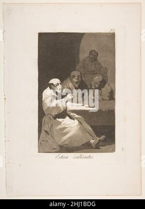 Piatto 13 da 'Los Caprichos': Sono caldi (estan calientes.) 1799 Goya (Francisco de Goya y Lucientes) Spagnolo. Piatto 13 da 'Los Caprichos': Sono caldi (estan calientes.) 378016 Foto Stock