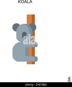 Koala semplice vettore icona. Modello di disegno del simbolo di illustrazione per l'elemento dell'interfaccia utente mobile Web. Illustrazione Vettoriale