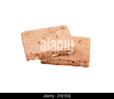 Biscotti di pan di zenzero al basilico svizzero isolati sul bianco Foto Stock