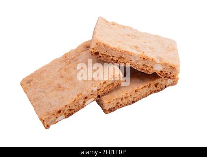 Biscotti di pan di zenzero al basilico svizzero isolati sul bianco Foto Stock