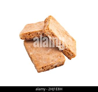 Biscotti di pan di zenzero al basilico svizzero isolati sul bianco Foto Stock