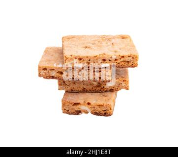 Biscotti di pan di zenzero al basilico svizzero isolati sul bianco Foto Stock