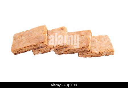 Biscotti di pan di zenzero al basilico svizzero isolati sul bianco Foto Stock