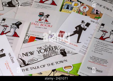 Still Life con il carattere simbolico 'Eustace Tilly' del 'The New Yorker Magazine', New York City, USA Foto Stock