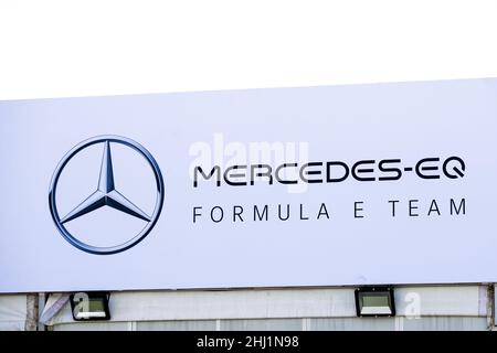 Riyadh, Arabia Saudita - 26/01/2022, Mercedes-EQ Silver Arrow 02, illustrazione durante l'ePrix di Diriyah 2022, 1st e 2nd round del Campionato del mondo di Formula e 2022, sul circuito di Riyadh Street dal 28 al 30 gennaio, a Riyadh, Arabia Saudita - Foto: Antonin Vincent/DPPI/LiveMedia Foto Stock