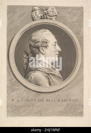 Ritratto di P.A. Caron de Beaumarchais 1773 Augustin de Saint-Aubin Francese. Ritratto di P.A. Caron de Beaumarchais 422901 Foto Stock