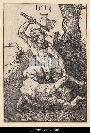 Caino uccidendo Abele 1511 Albrecht Dürer Tedesco. Caino uccide Abele. Albrecht Dürer (tedesco, Norimberga 1471–1528 Norimberga). 1511. Taglio del legno. Stampa Foto Stock