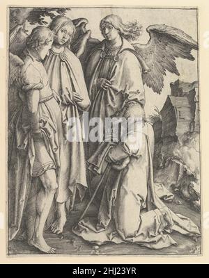 Abrahamo e tre Angeli ca. 1513 Lucas van Leyden Netherlandish. Abramo e tre Angeli 364679 Foto Stock