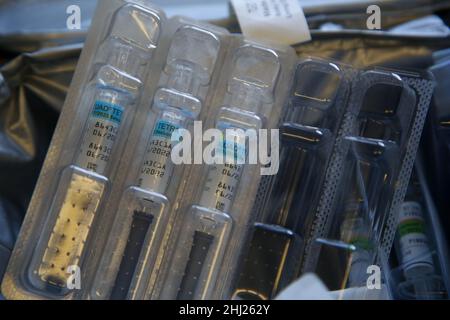 Londra, Regno Unito. 09th Ott 2021. Influenza jab visto a un ambulatorio del medico. (Foto di Dinendra Haria/SOPA Images/Sipa USA) Credit: Sipa USA/Alamy Live News Foto Stock