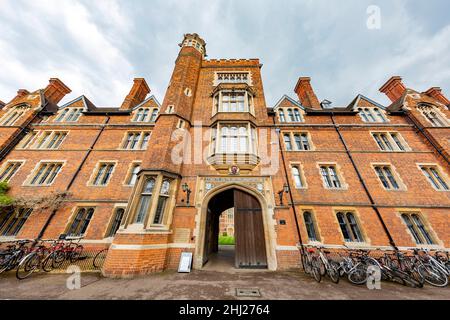 Ingresso al Selwyn College dell'Università di Cambridge nel Regno Unito Foto Stock