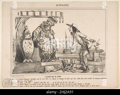 La spedizione in Giappone, da Actualités, pubblicato in le Charivari 15 ottobre 1853 CHAM (Amédée Charles Henri, Comte de Noé) francese. La spedizione in Giappone, da Actualités, pubblicata in le Charivari 392301 Foto Stock