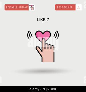 Like-7 icona vettore semplice. Illustrazione Vettoriale